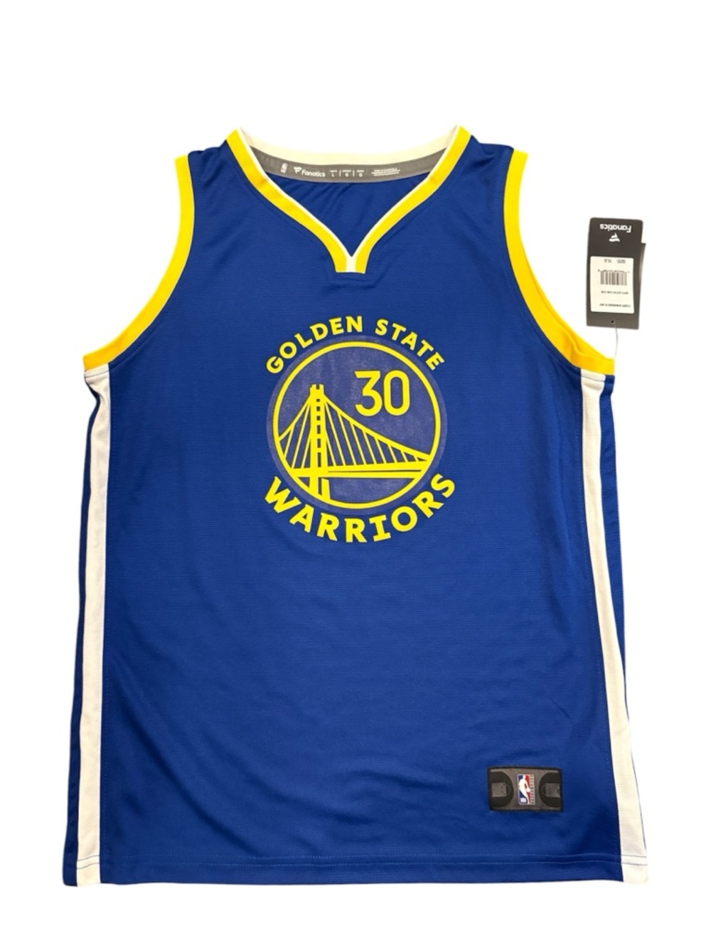 Stephen Curry NBA Blue and Yellow Golden State Warriors #30 Jersey Youth Large